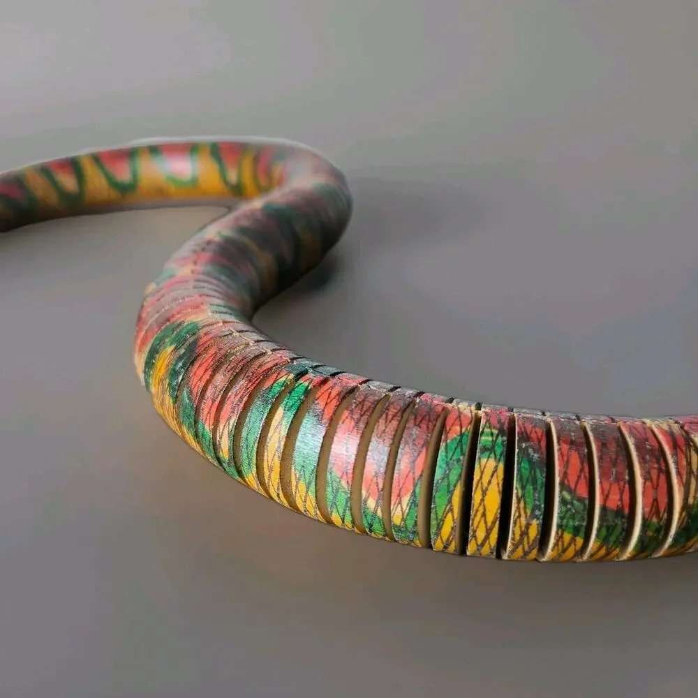 Vintage Articulated Wooden Snake Toy/Decor Reptiles 31